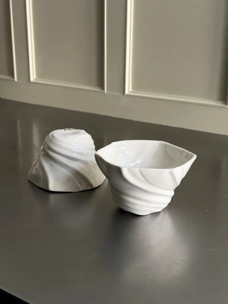 Håndlavet Riflingekop | Atelier Marée | Hvidt Porcelæn 270 ml