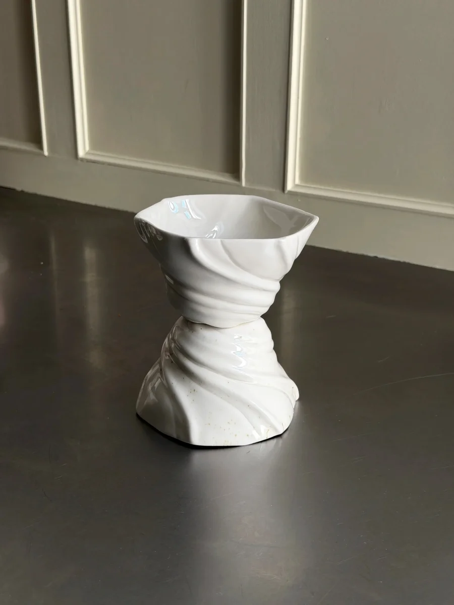 Håndlavet Riflingekop | Atelier Marée | Hvidt Porcelæn 270 ml - Billede 3