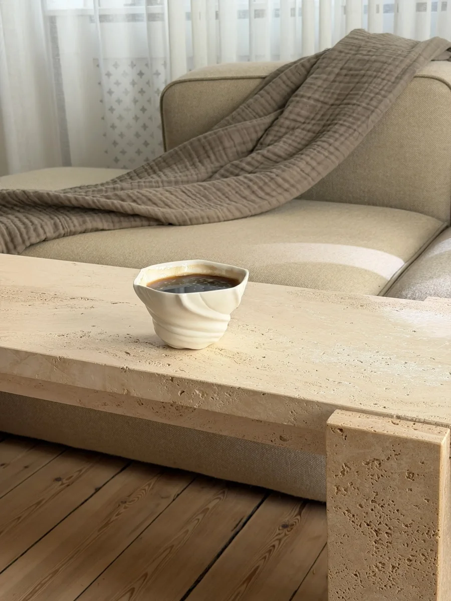 Håndlavet Riflingekop | Atelier Marée | Hvidt Porcelæn 270 ml - Billede 4