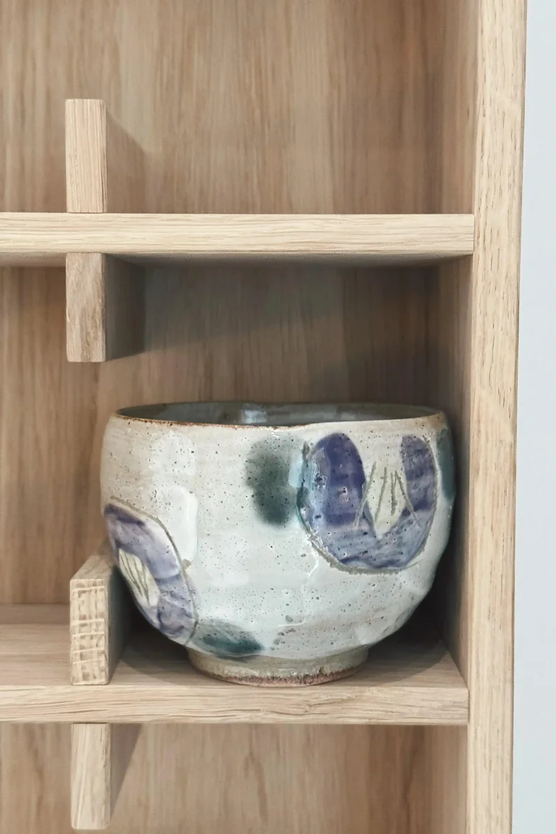Japansk Keramikkop med Lilla Blomster | Ø 10 cm - Billede 2