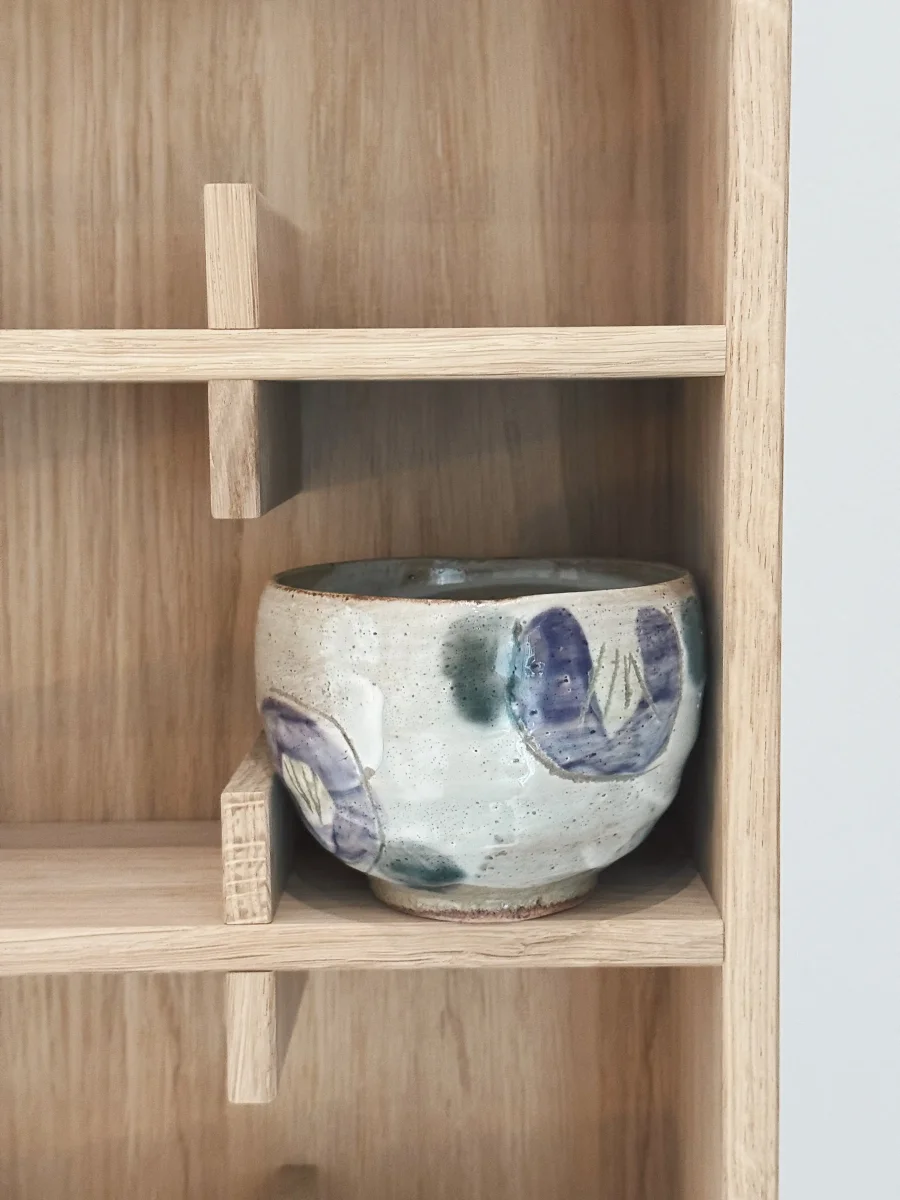 Japansk Keramikkop med Lilla Blomster | Ø 10 cm - Billede 3